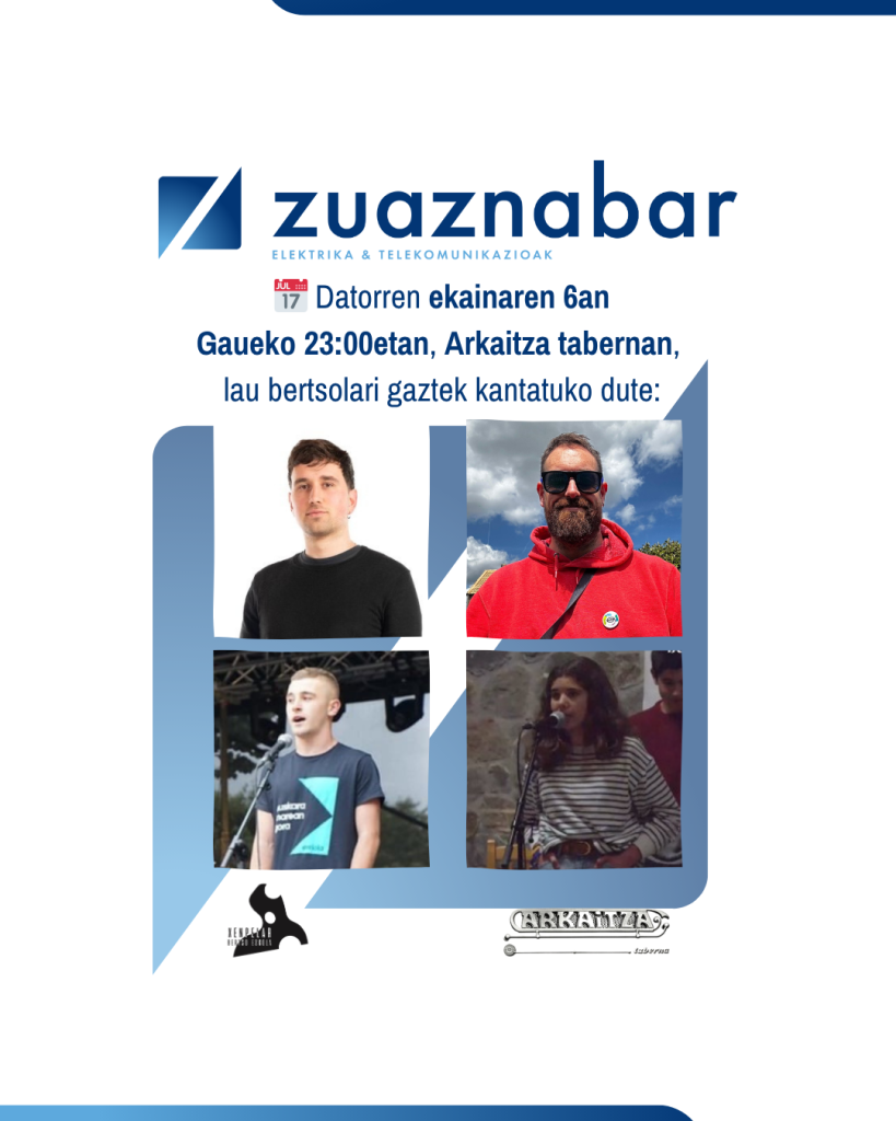 participantes del evento de bertsolaris de este 6 de junio en Rentería